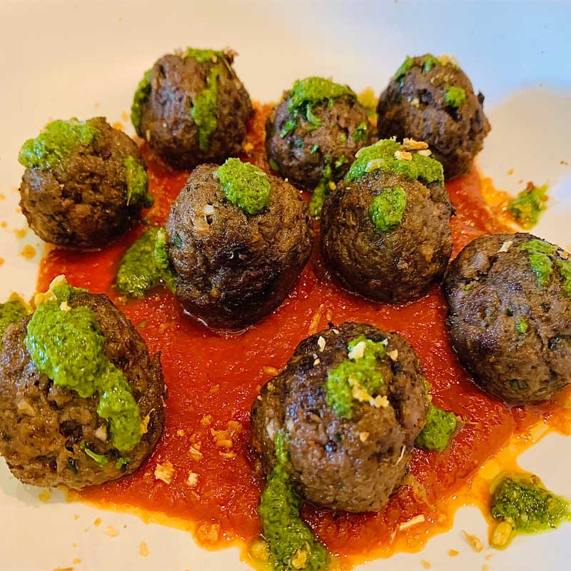 Moroccan Spiced Lamb Meatballs, Tomato Sauce & Salsa Verde Cafe8.98